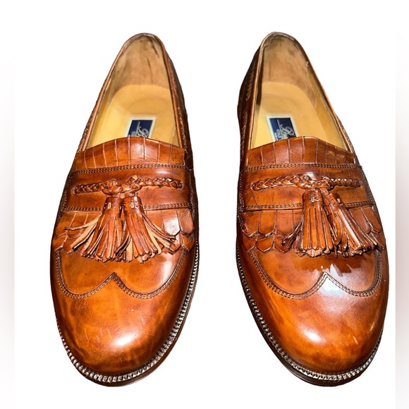 Braganoby Cole Haan Mens brown Kiltie Tassel Loafers Sz. 9 1/2